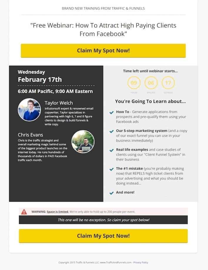 Lead Gen Copy on Lead Capture Landing Pages