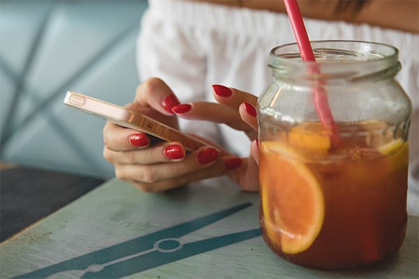 woman using smartphone