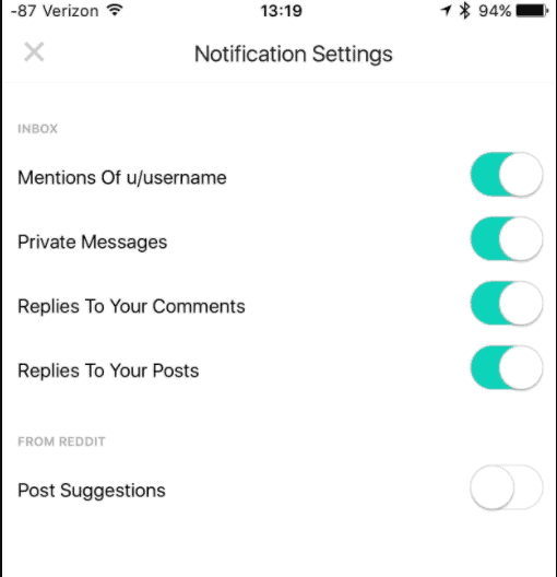 Push notifications - reddit